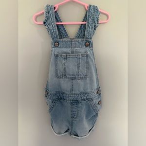 Gap Toddler Girls Jean Overalls with Ruffles on Straps
